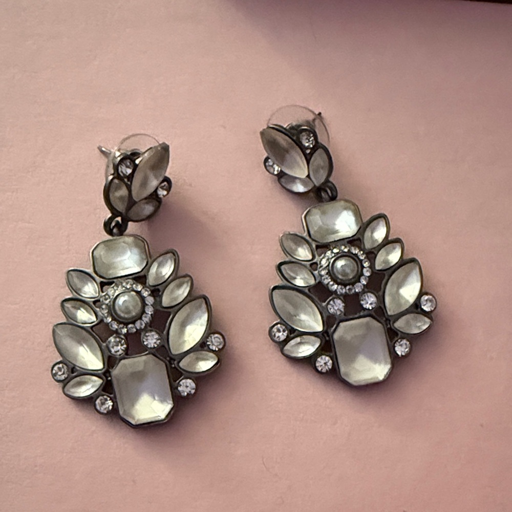 Elegant Silver Crystal Earrings